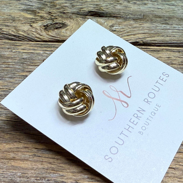 Knot Stud Earrings | 14k Gold-Plated