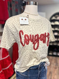 Cougars Sequin Leopard Tee | Cream
