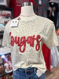 Cougars Sequin Leopard Tee | Cream
