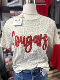 Cougars Sequin Leopard Tee | Cream