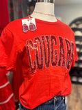 Cougars Sequin Tee | Red