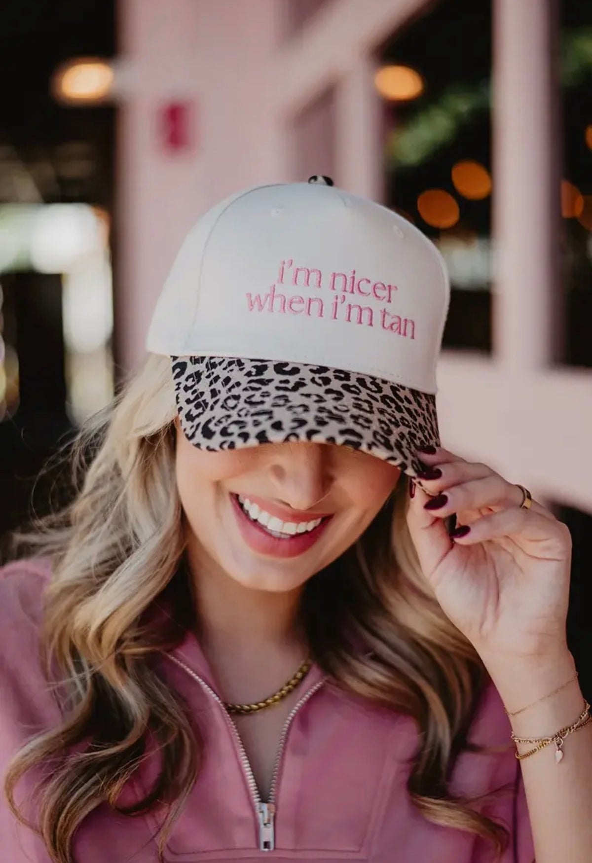 I'm Nicer When I'm Tan Trucker Cap | Leopard