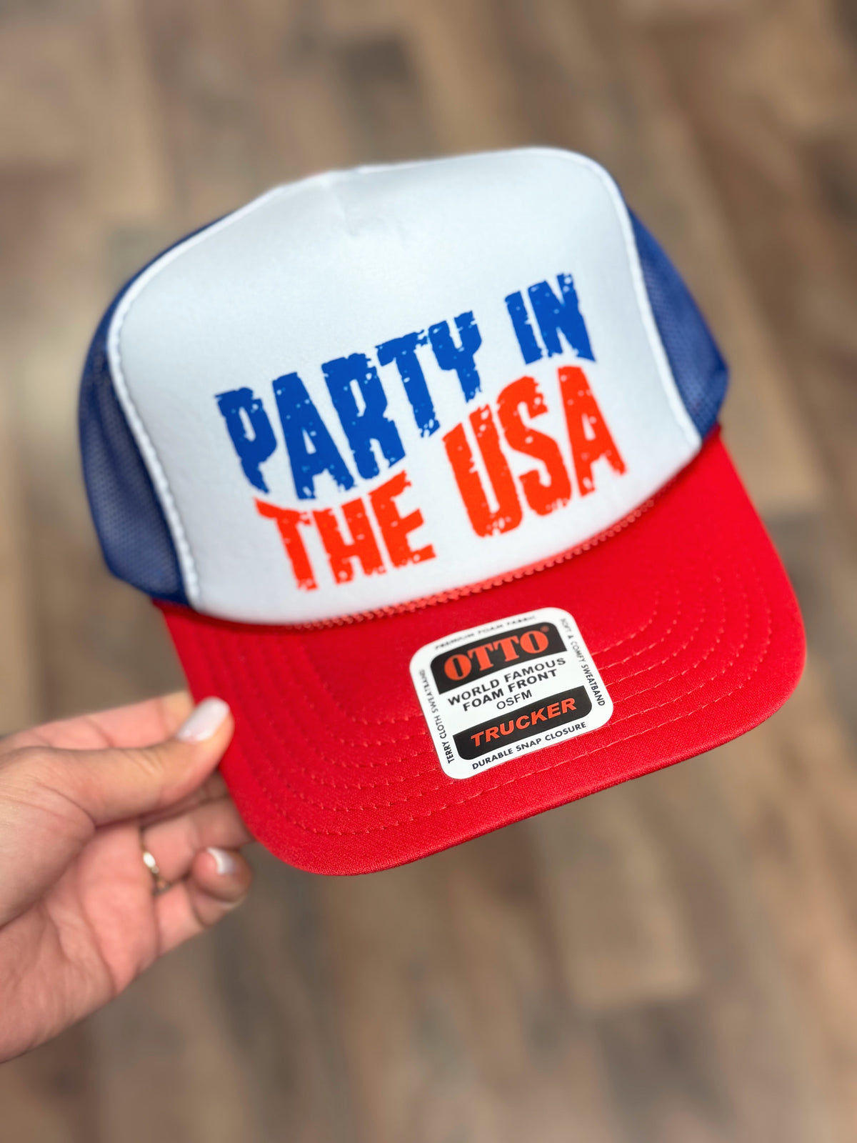 Party In The USA Trucker Cap | Red/Blue