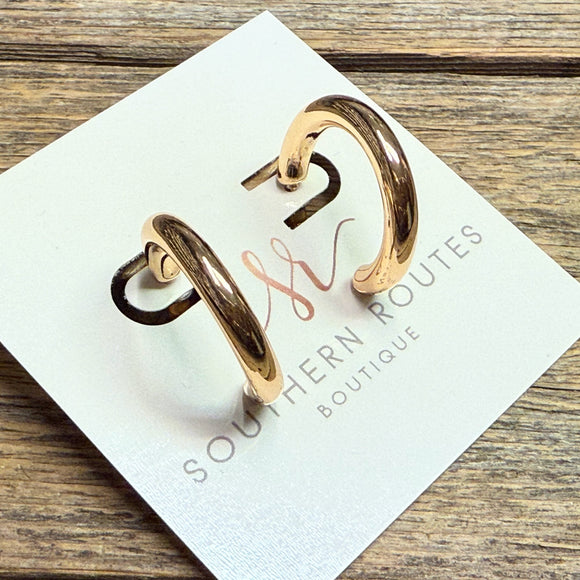 Tube Huggie Earrings | Gold