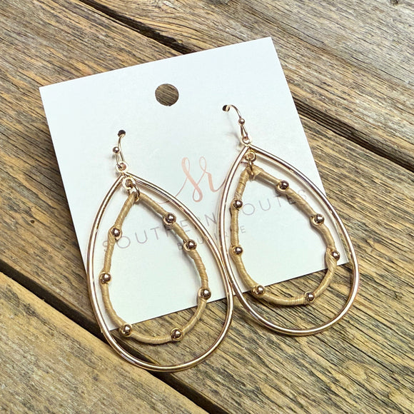 Layered Teardrop Earrings | Gold/Mocha