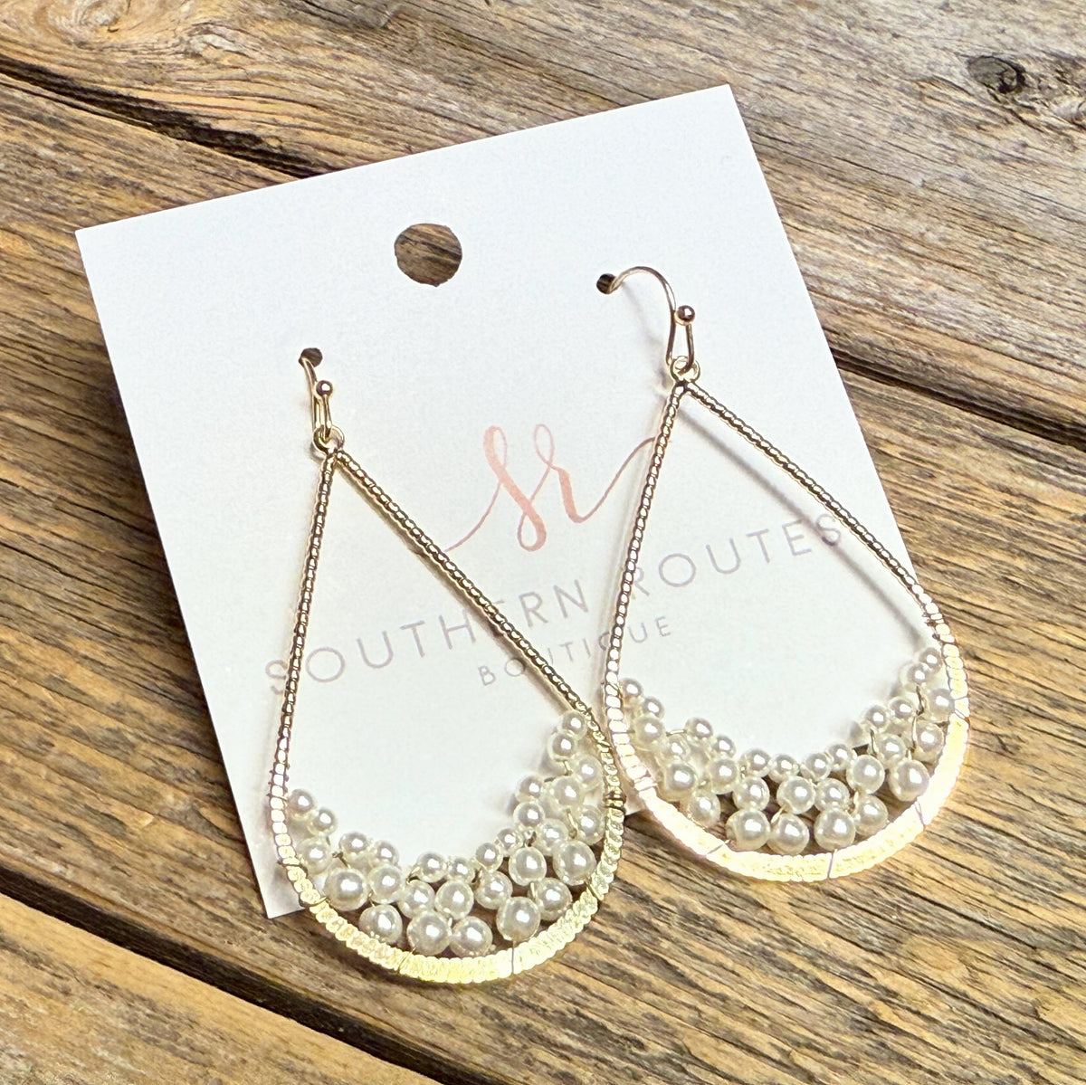 Pearl Teardrop Earrings | Gold