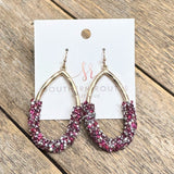 Crystal Shimmer Earrings | Fuchsia
