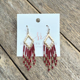 Beaded Dangle Earrings | Wine