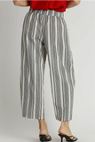 Striped Wide Leg Pants | Black
