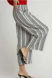 Striped Wide Leg Pants | Black
