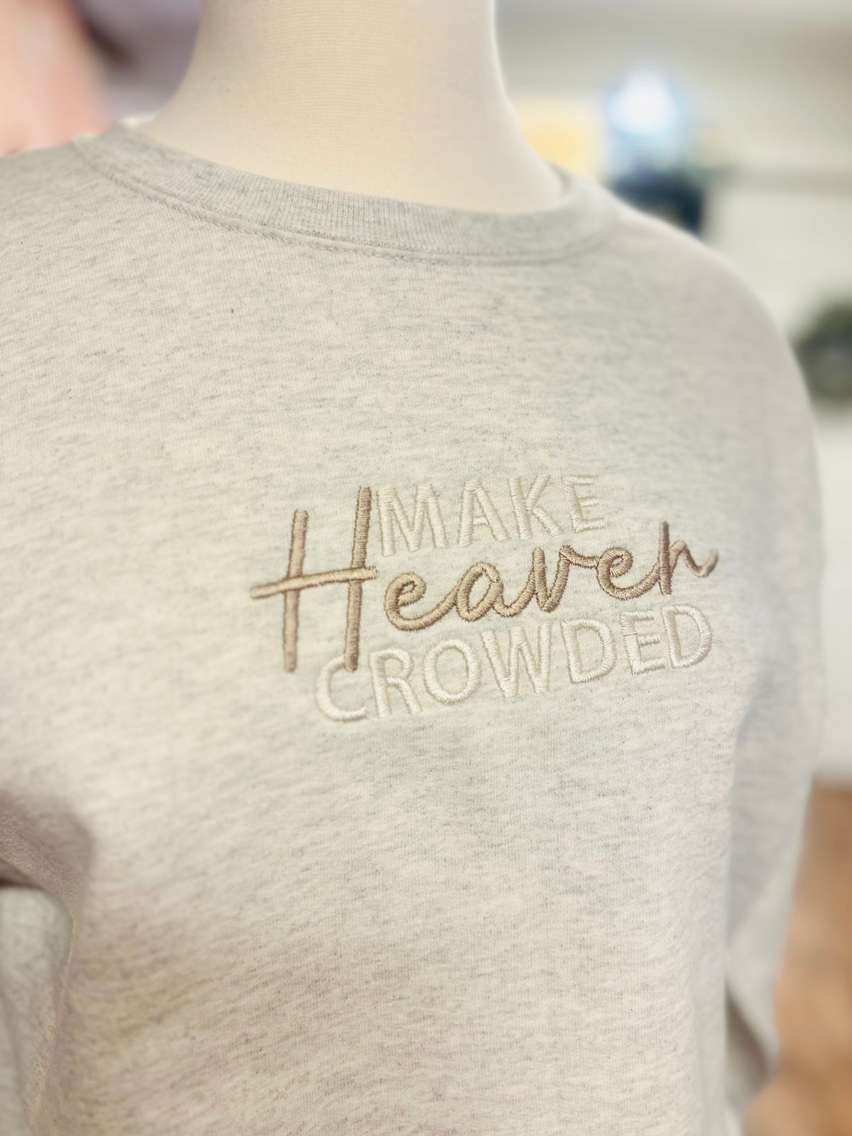 Make Heaven Crowded Embroidered Sweatshirt | Oatmeal