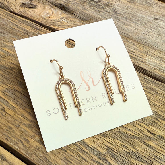 Crystal Pave Earrings | Gold
