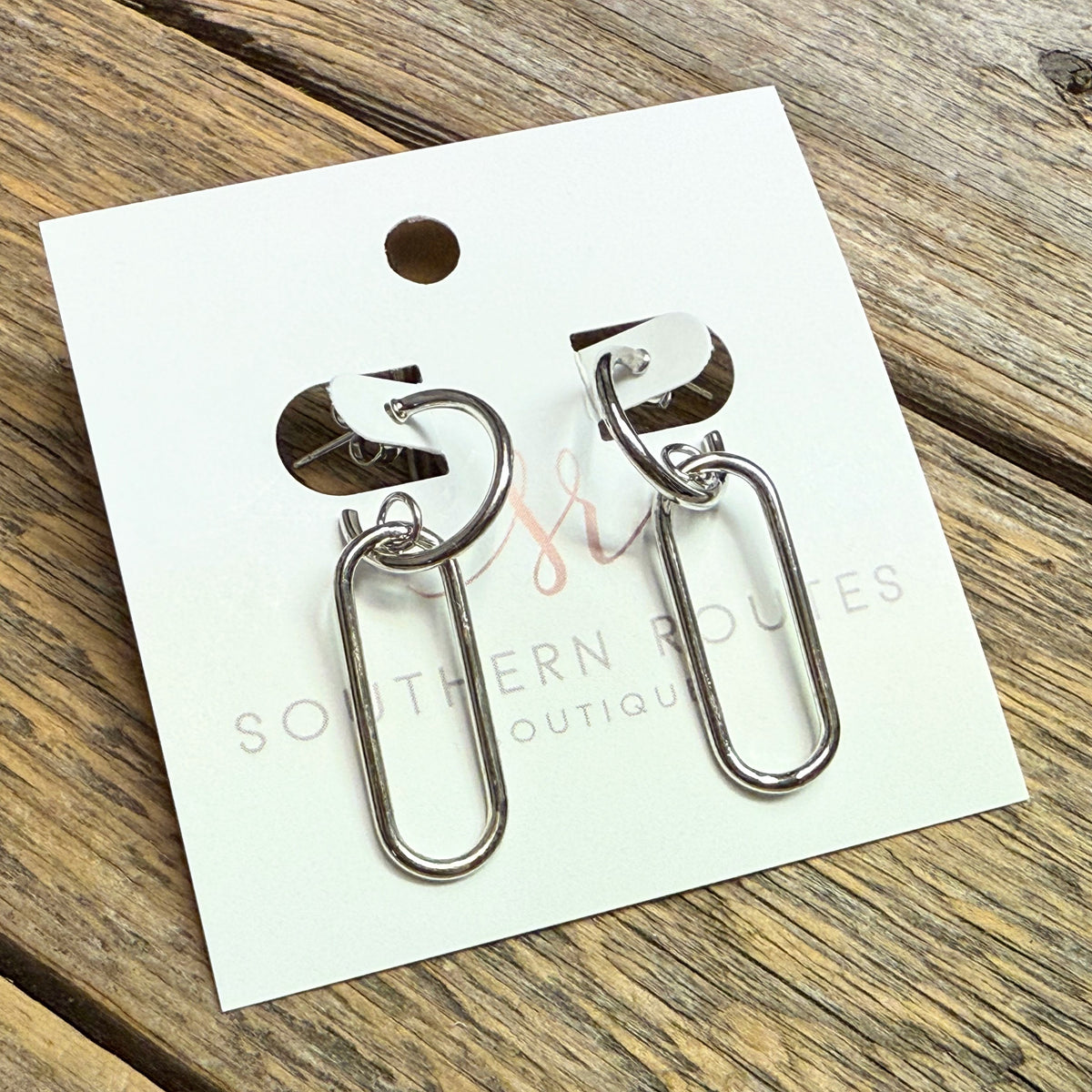Huggie Chain Drop Earrings | Silver