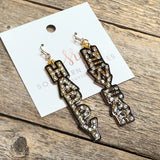 Happy New Year Acrylic Earrings | Black+Gold