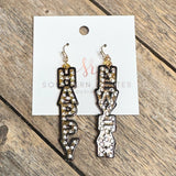 Happy New Year Acrylic Earrings | Black+Gold