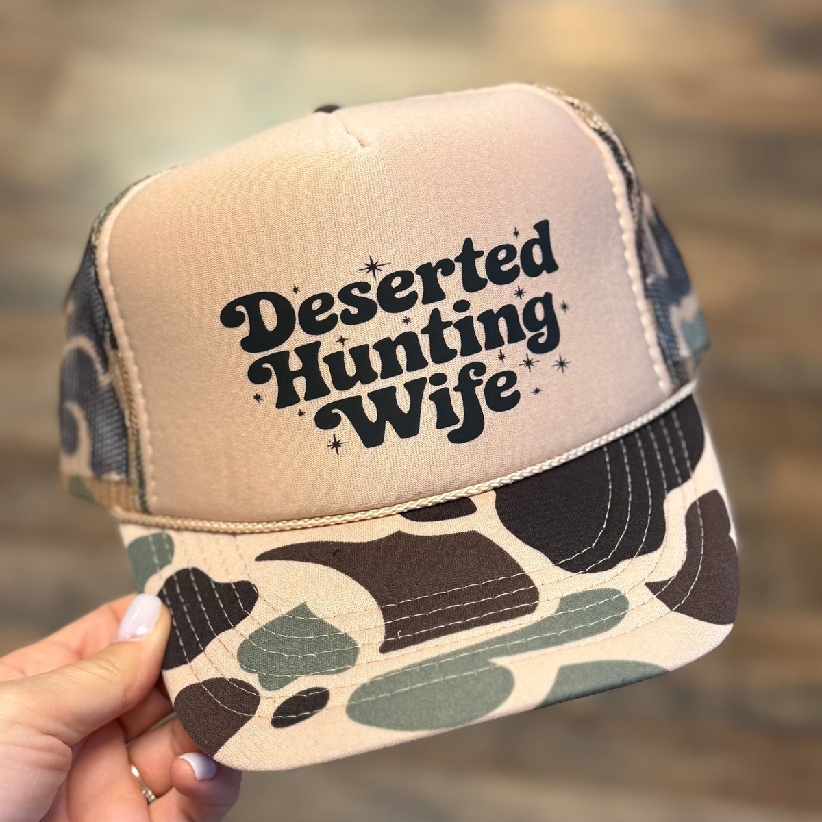 Deserted Hunting Wife Foam Trucker Cap | Duck Camo