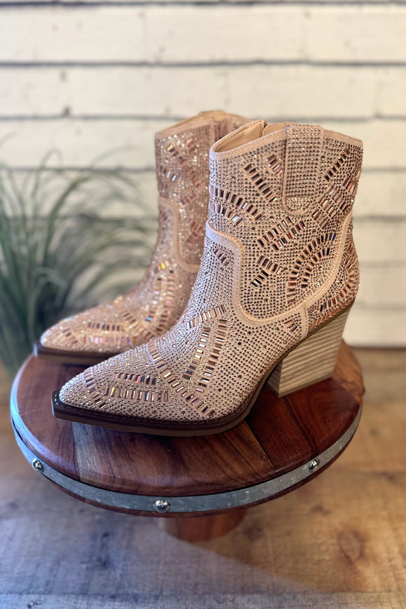The Maze Sparkling Boot | Rose Gold