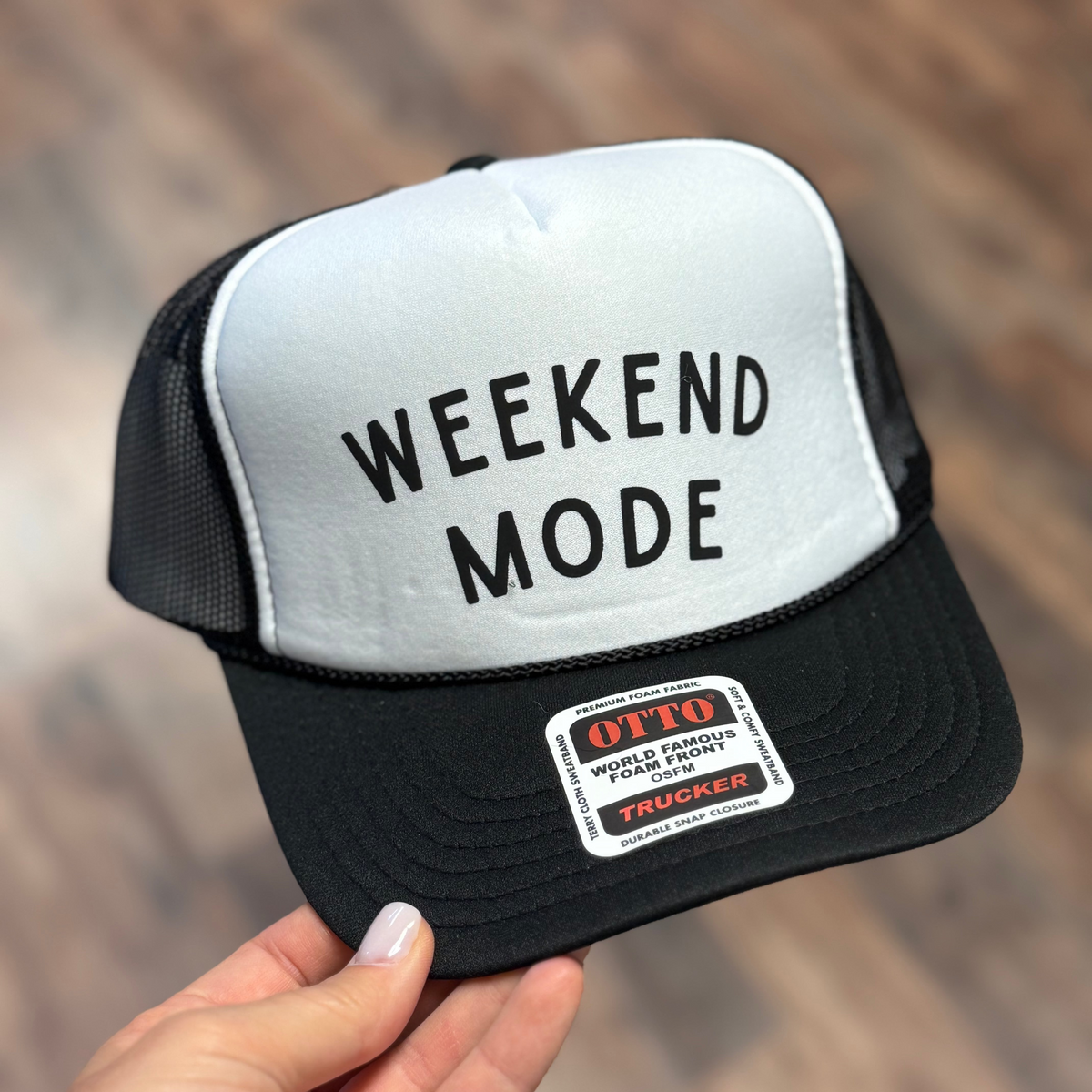 Weekend Mode Foam Trucker Cap | Black