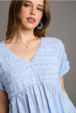 Textured Babydoll Top | Periwinkle