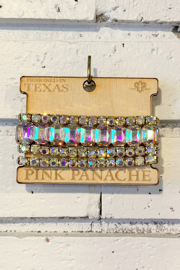 AB Crystal Stretch Bracelet Set | Pink Panache