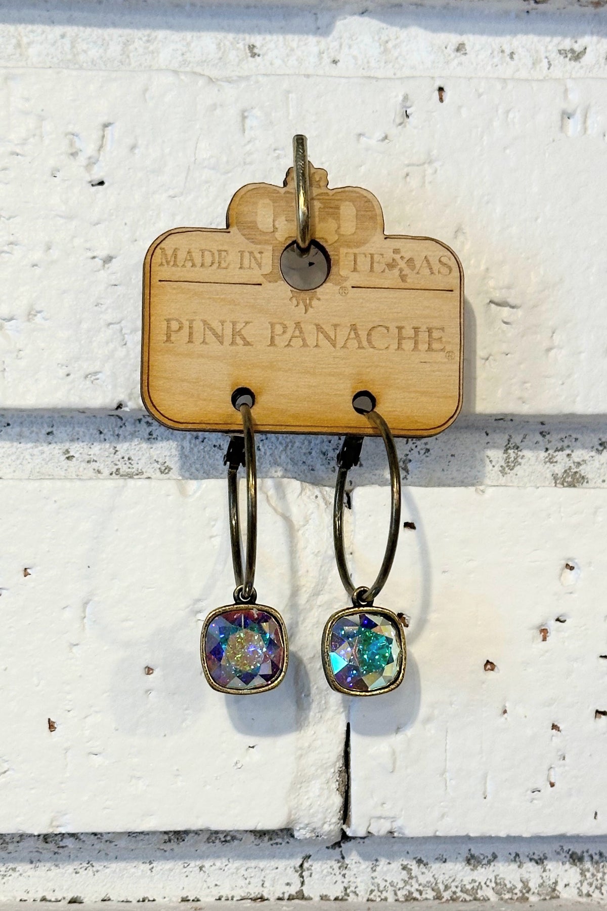 AB Crystal | Bronze | Small Hoops | Pink Panache