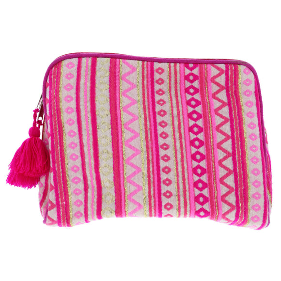 Poppin' Pink Large Zipper Pouch | Jane Marie