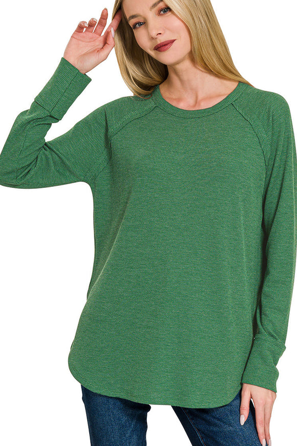 *DOORBUSTER DEAL | Waffle Knit Long Sleeve | Green