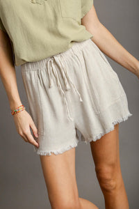 Frayed Linen Shorts | Oatmeal