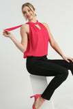 Halter Tie Sleeveless Top | Fuchsia