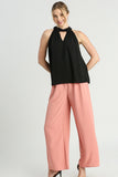 Halter Tie Sleeveless Top | Black