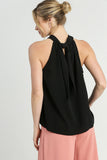 Halter Tie Sleeveless Top | Black