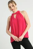 Halter Tie Sleeveless Top | Fuchsia