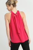 Halter Tie Sleeveless Top | Fuchsia