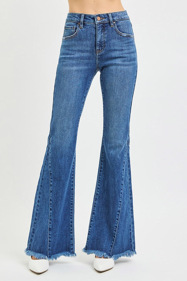 Risen Jeans | Mid Rise Flare Side Seam Detail
