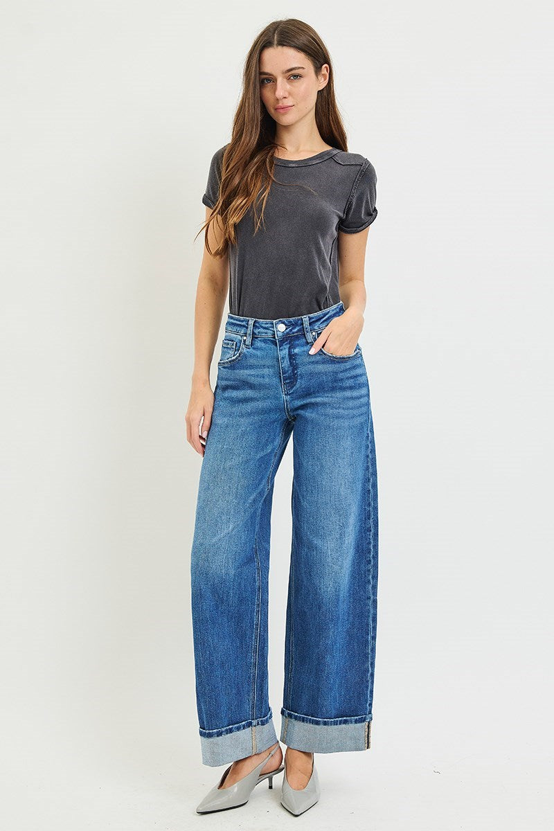 Risen Jeans | Slouchy Wide Leg Cuffed