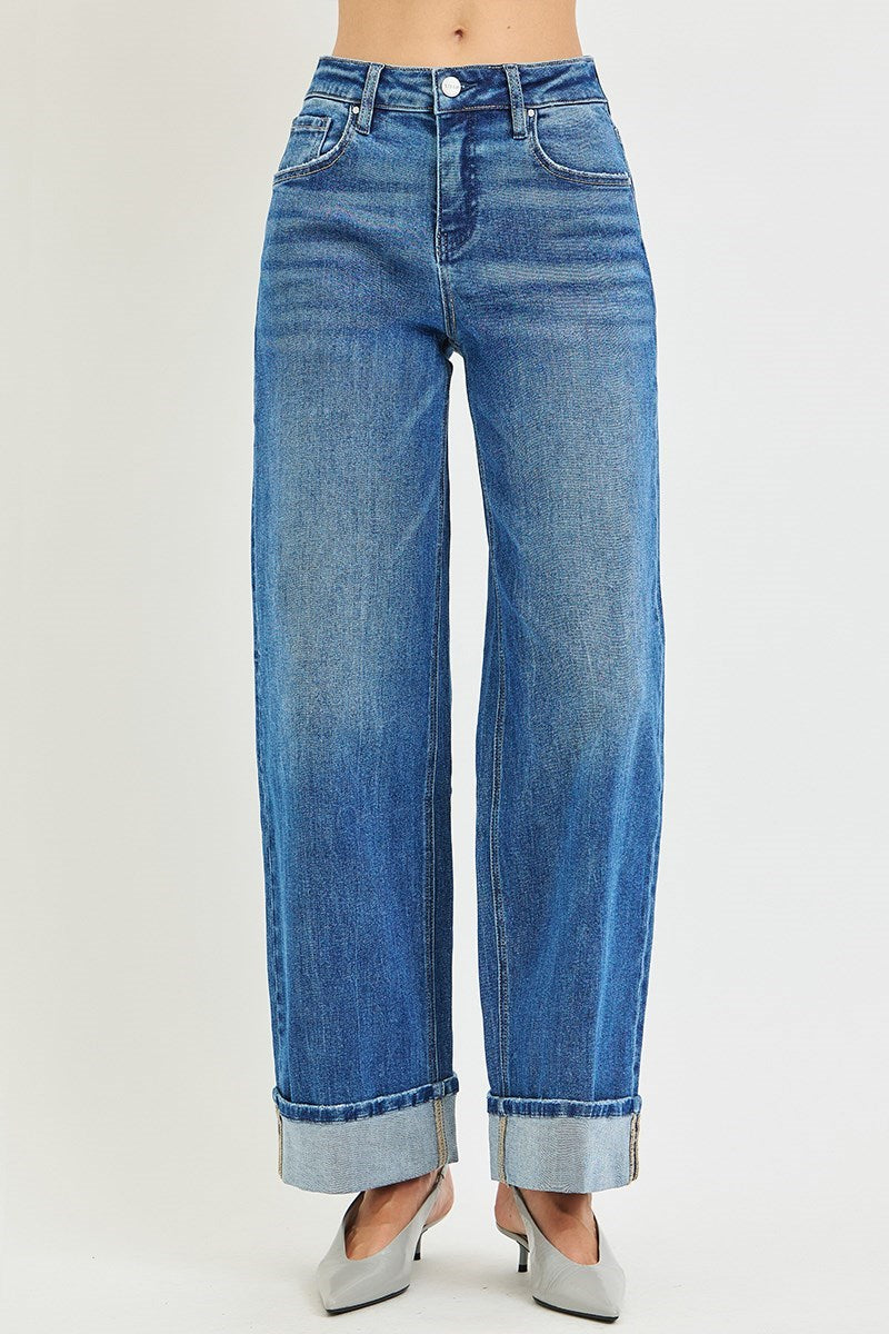 Risen Jeans | Slouchy Wide Leg Cuffed