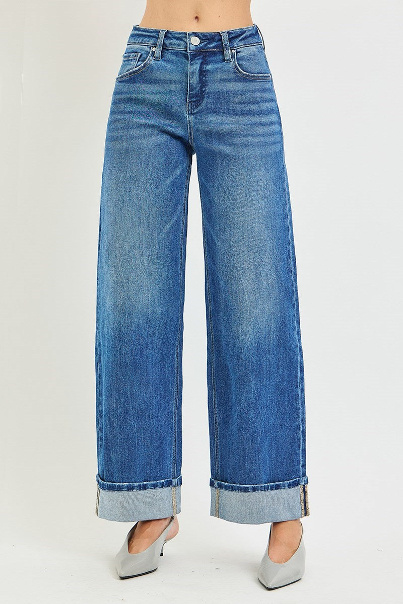 Risen Jeans | Slouchy Wide Leg Cuffed