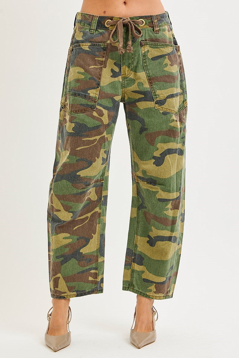 Risen Jeans | Slouchy Crop Barrel Camo