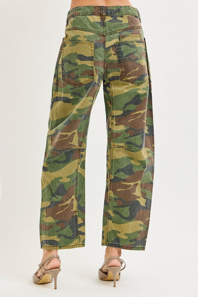 Risen Jeans | Slouchy Crop Barrel Camo