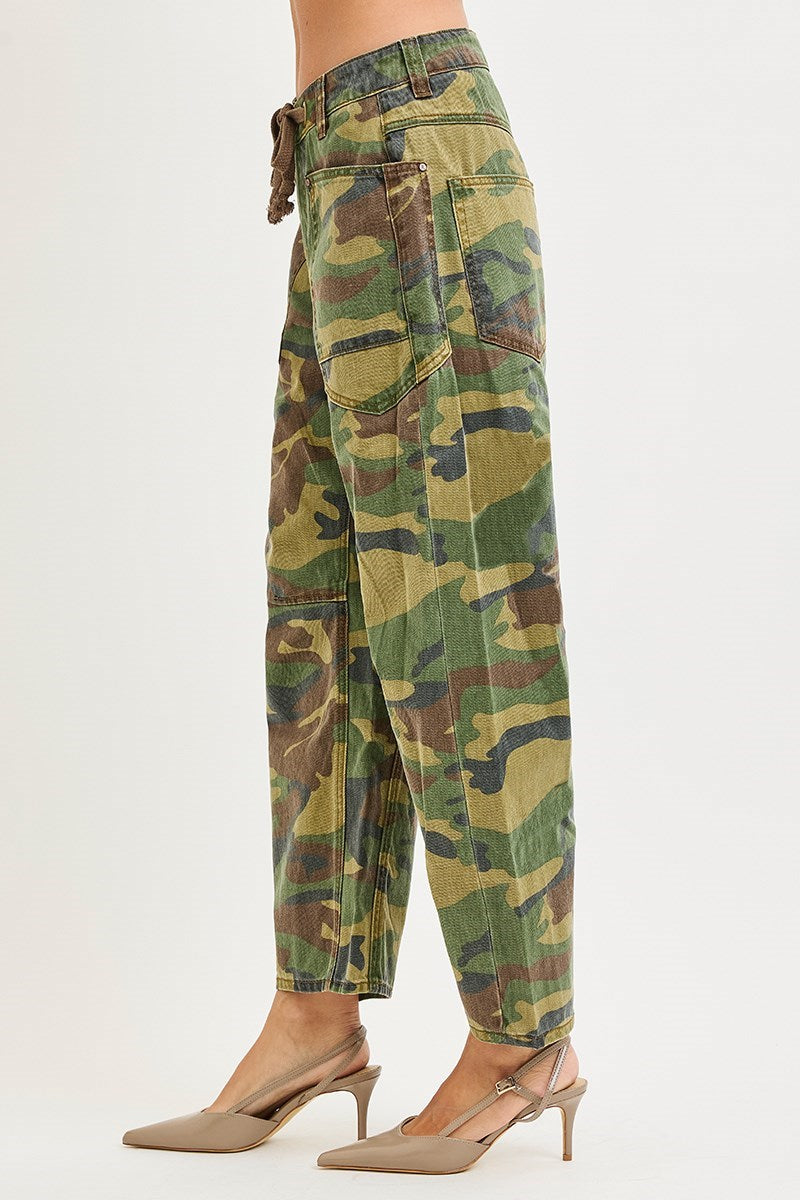Risen Jeans | Slouchy Crop Barrel Camo