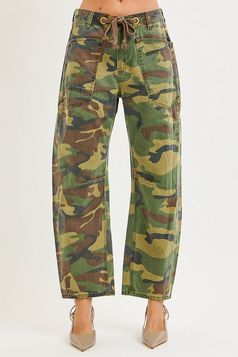 Risen Jeans | Slouchy Crop Barrel Camo