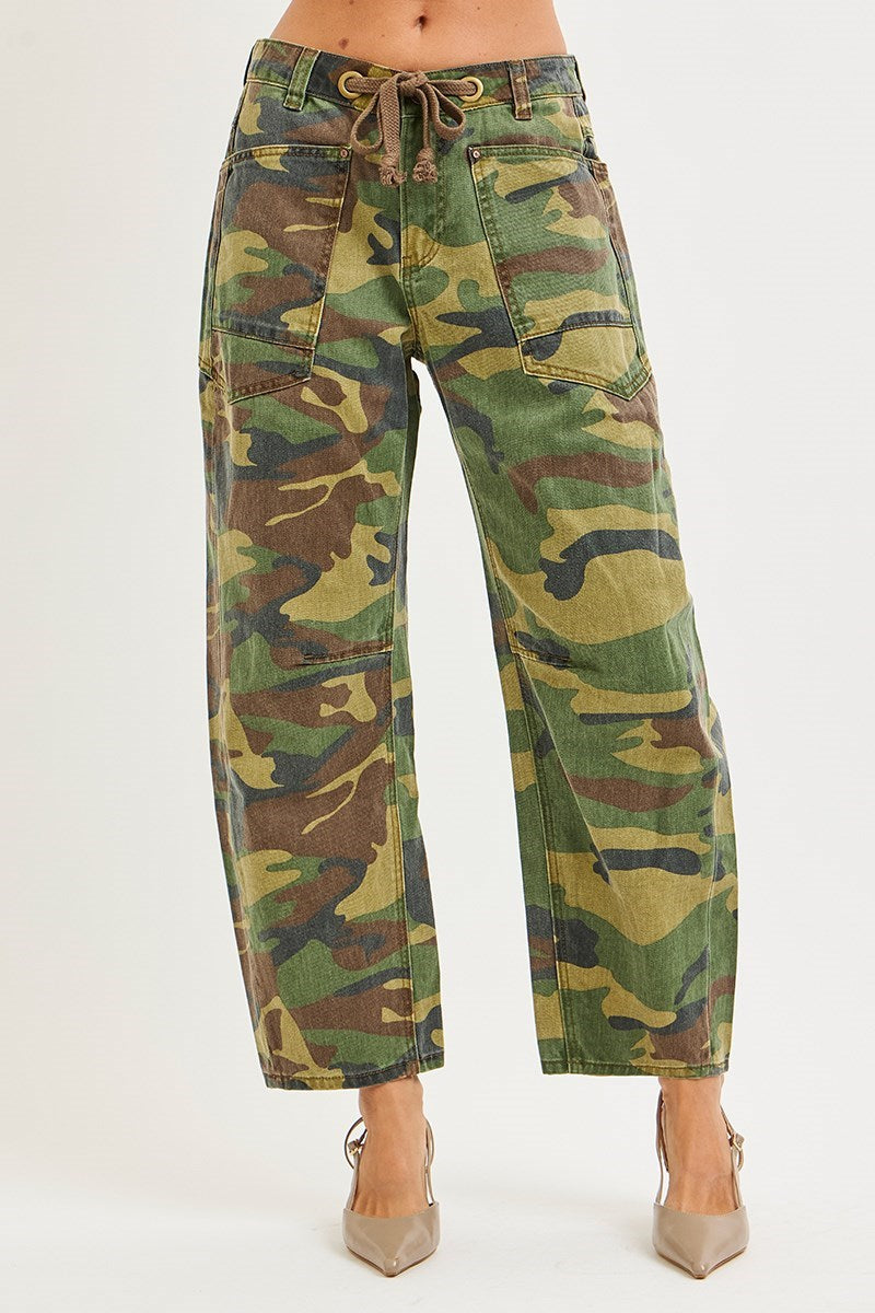 Risen Jeans | Slouchy Crop Barrel Camo
