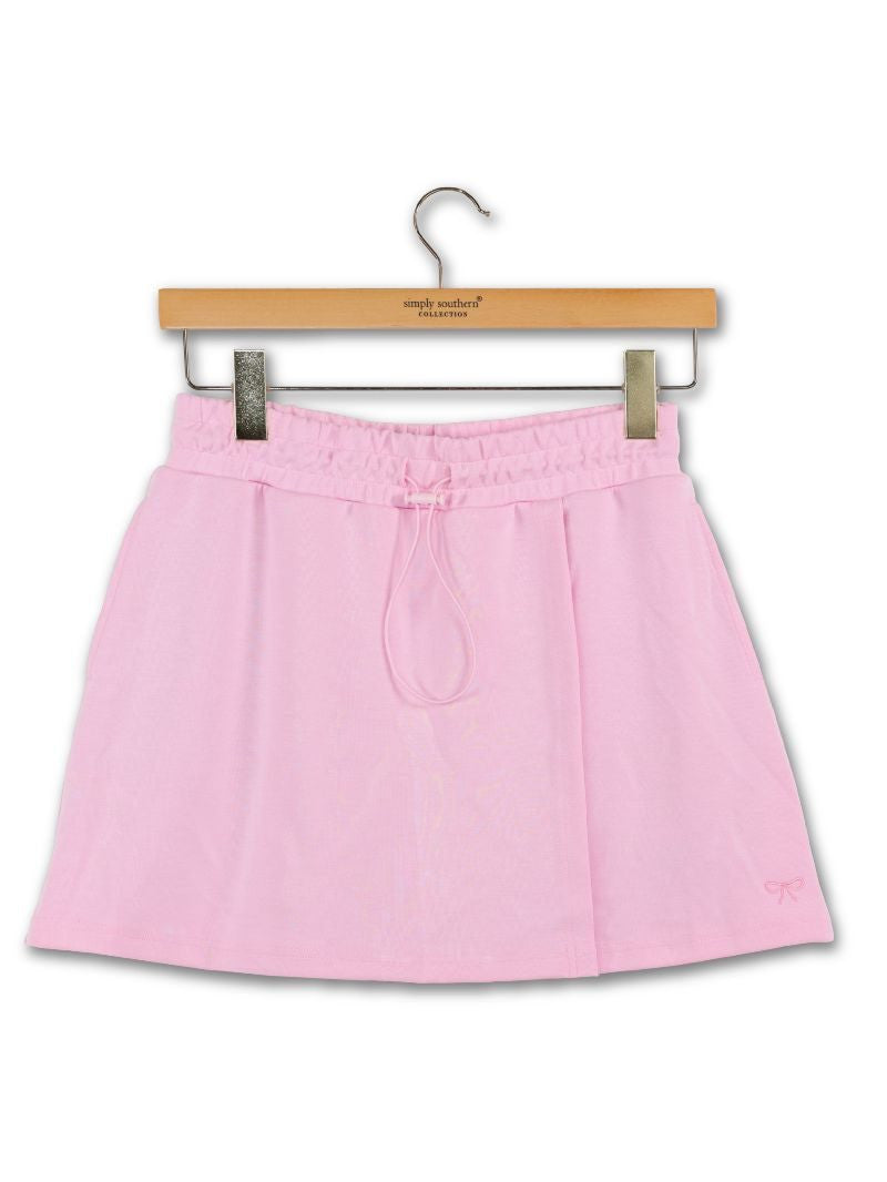 Luxe Solid Crop Tee+Skort Set | Blush
