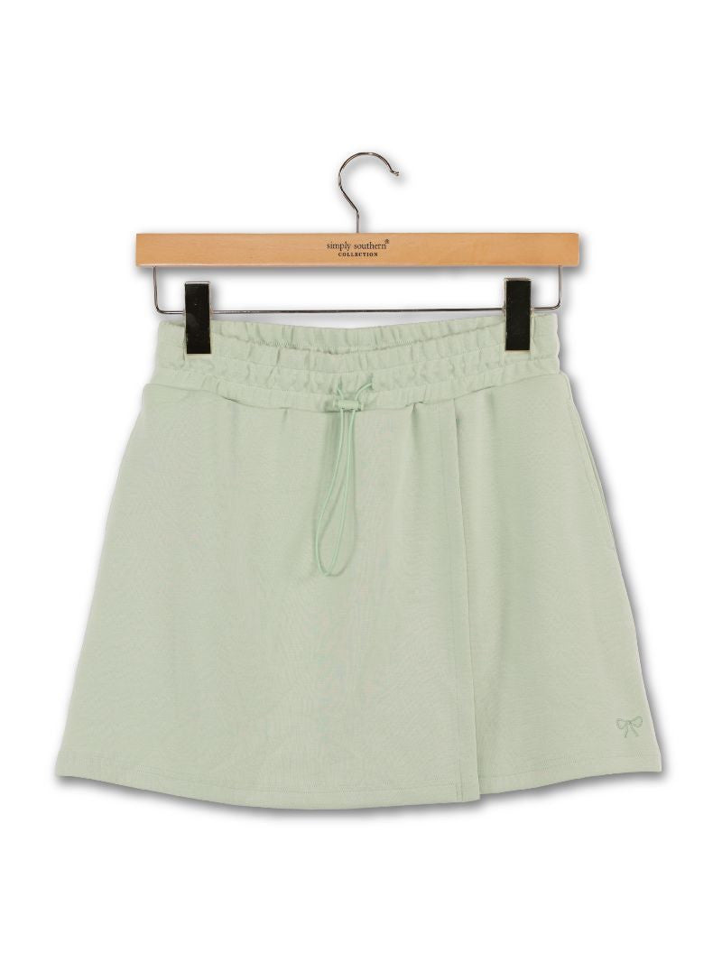 Luxe Solid Crop Tee+Skort Set | Sage