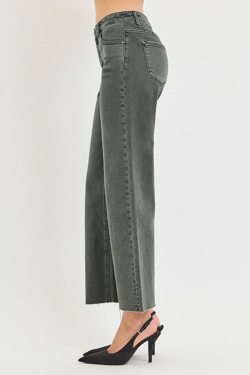 Risen Jeans | Tummy Control Mid Rise Ankle Straight Forest Shadow