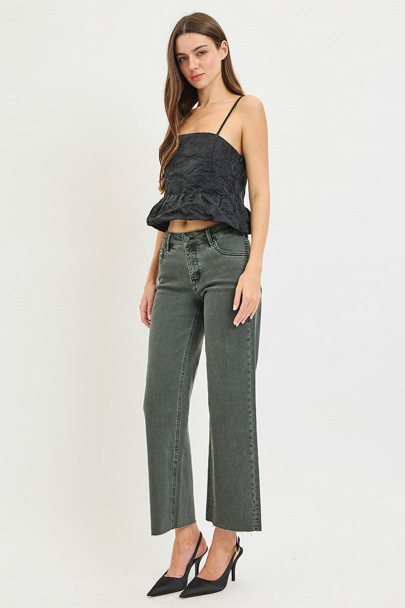 Risen Jeans | Tummy Control Mid Rise Ankle Straight Forest Shadow
