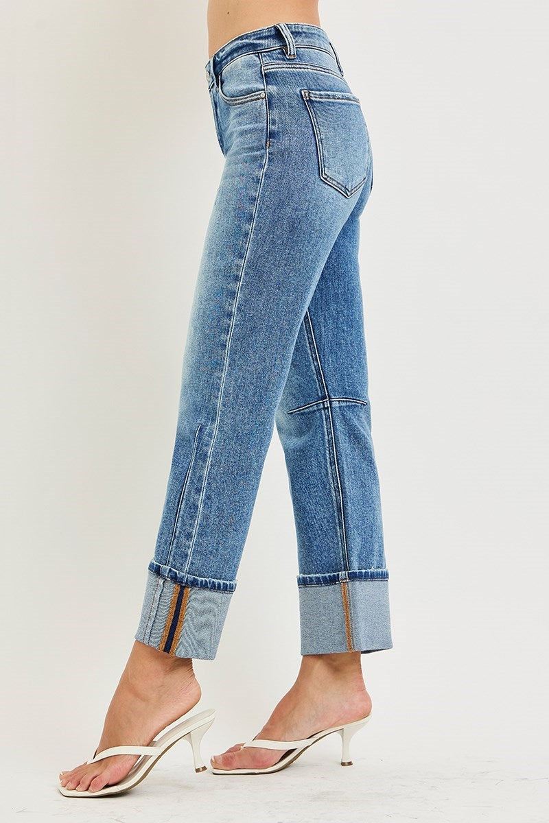 Risen Jeans | High Rise Straight Cuffed
