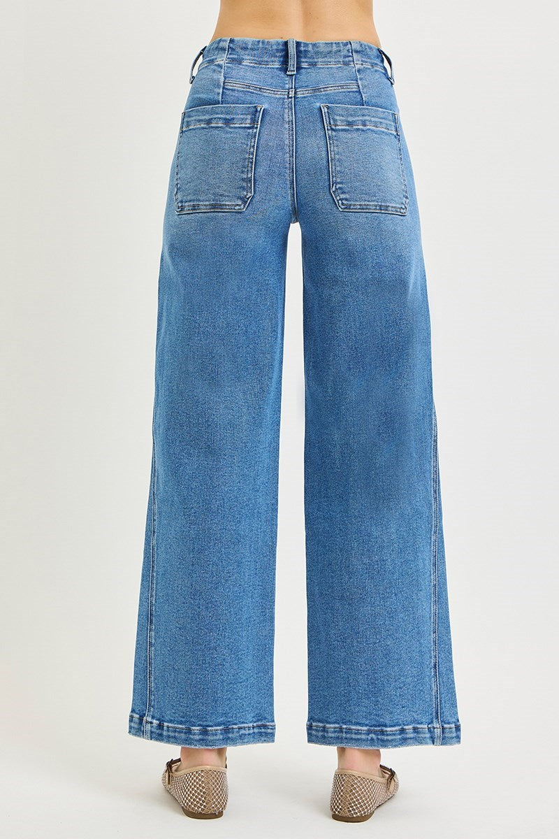Risen Jeans | Tummy Control Mid Rise Ankle Wide Seam