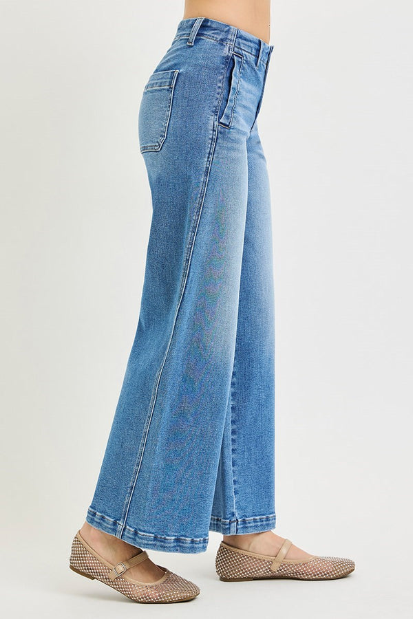 Risen Jeans | Tummy Control Mid Rise Ankle Wide Seam
