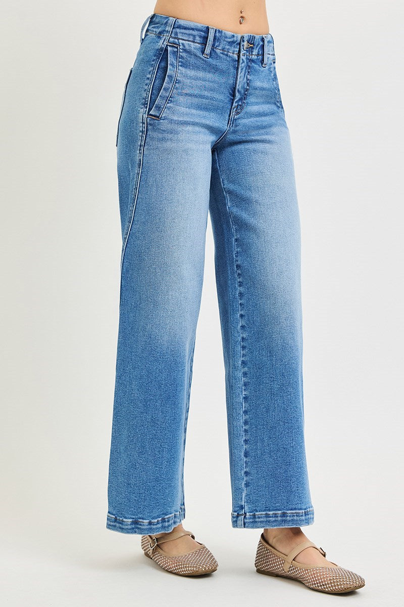 Risen Jeans | Tummy Control Mid Rise Ankle Wide Seam